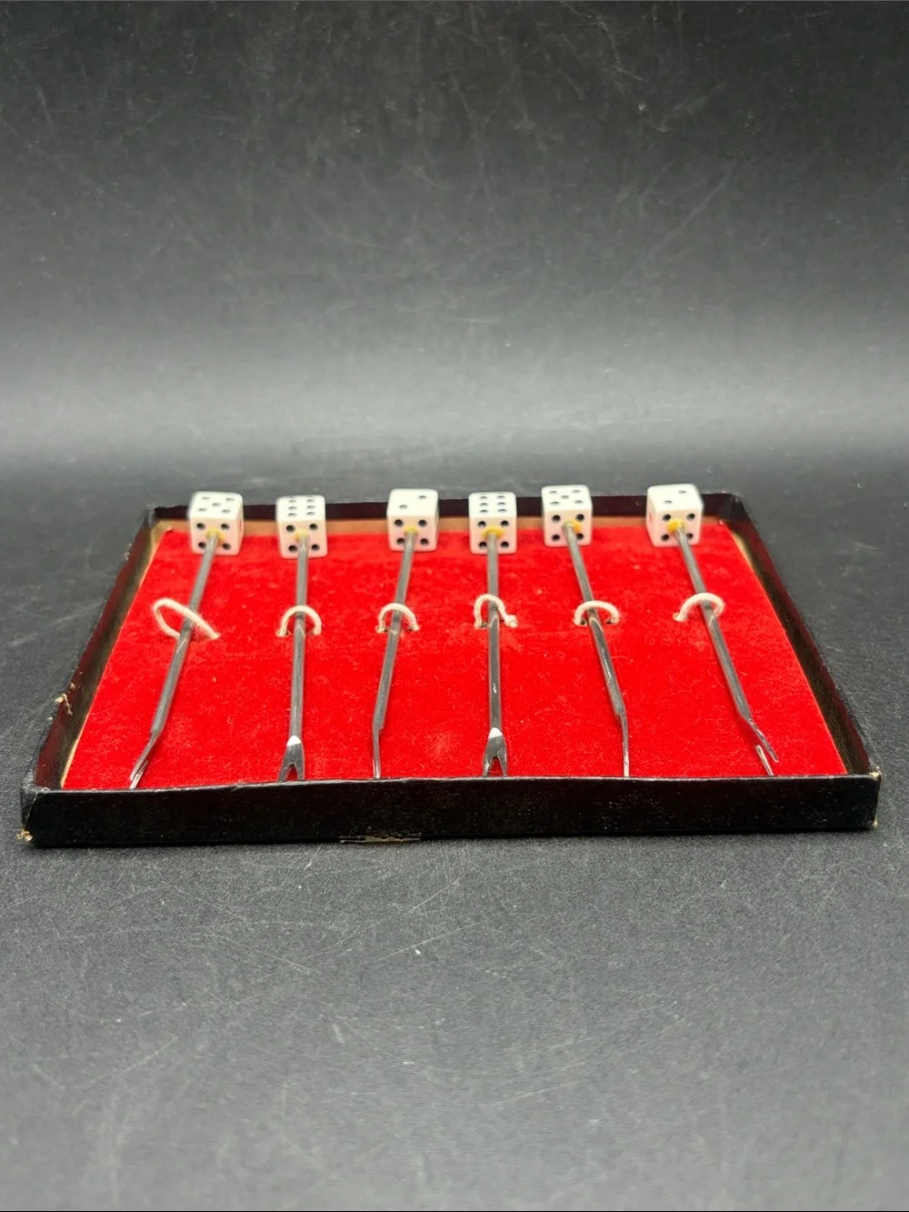 Vintage Mid Century Dice Cocktail Picks Appetizer Hors d’oeuvres Kitchenware